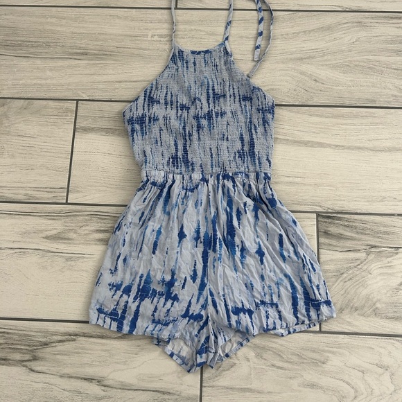 Mudd Blue and White Tie-Dye Romper - Picture 1 of 3